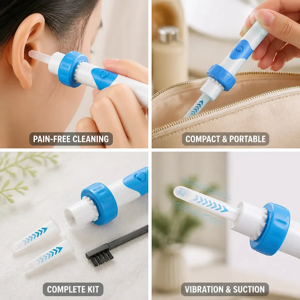 Earwax Remover Wireless Vibration & Suction Soft Silicone Tip