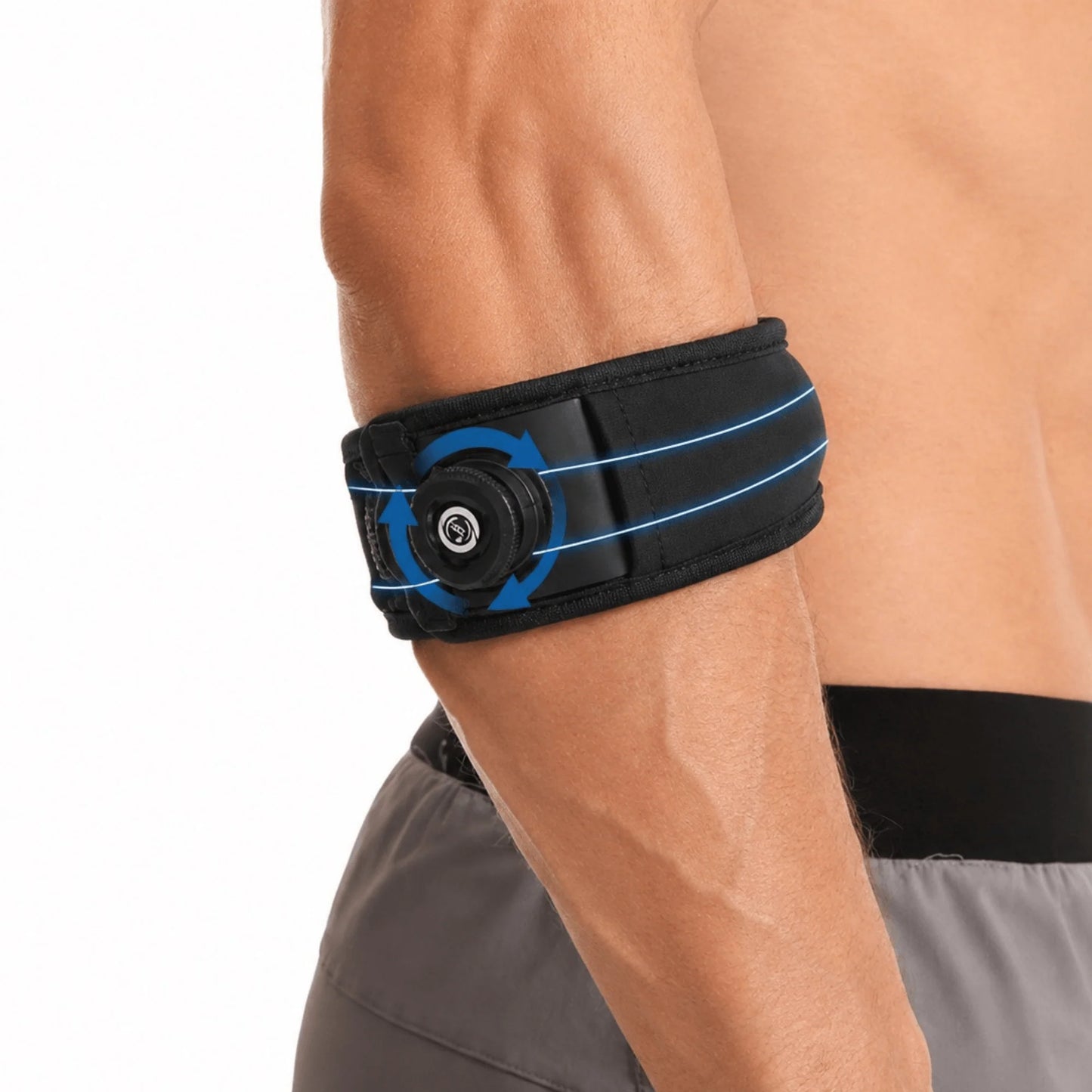 Elbow Brace Dial-Adjustable Silicone Pad & Breathable Mesh
