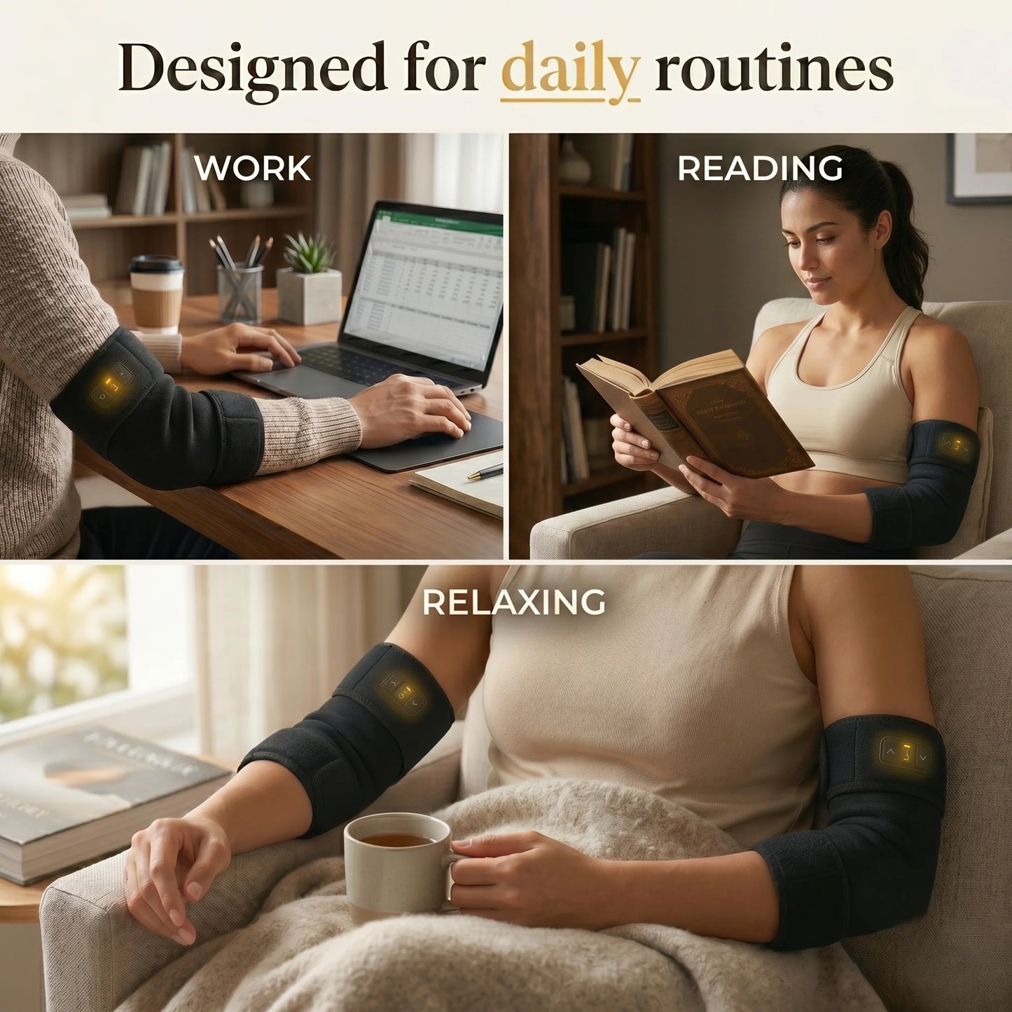 Elbow Sleeve Heated Compression Adjustable Heat & Massage