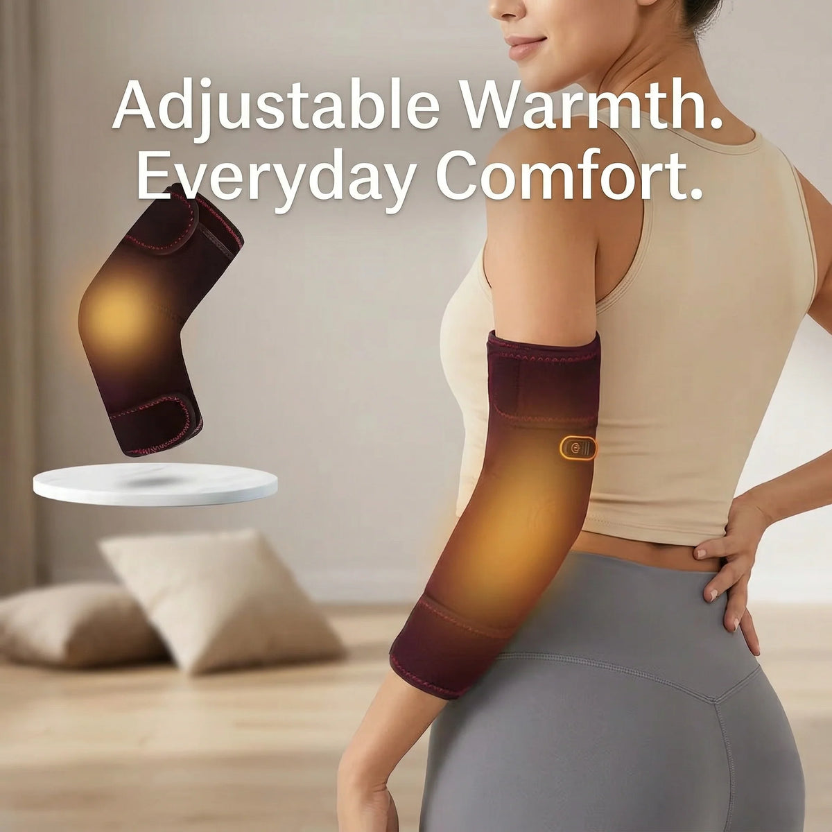 Elbow Sleeve Heated Compression Adjustable Heat & Massage