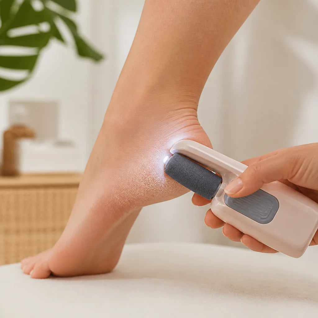 Electric Callus Remover Dual Grinding Heads Pressure Lock