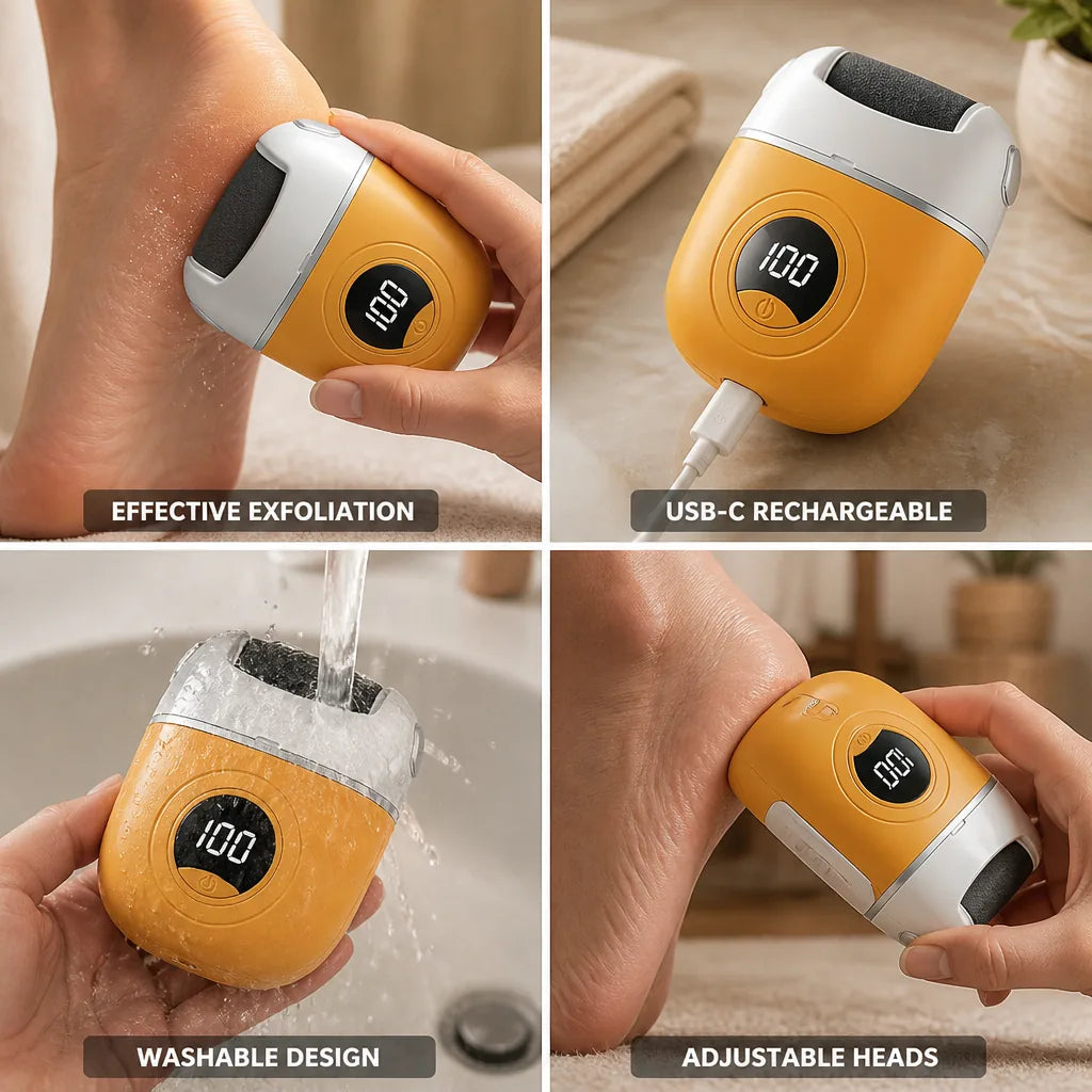 Electric Callus Remover USB-C Rechargeable Adjustable Heads