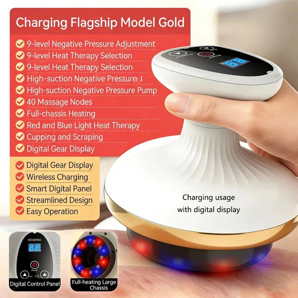 Electric Cupping Massager Heated Suction & Scraping