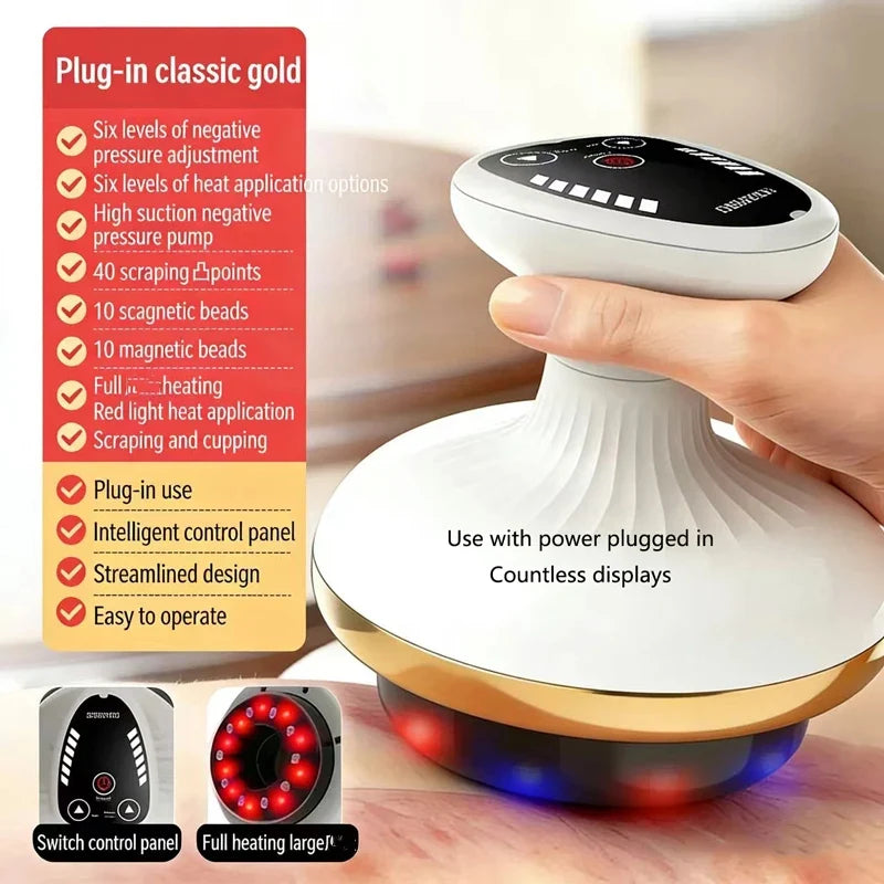 Electric Cupping Massager Heated Suction & Scraping