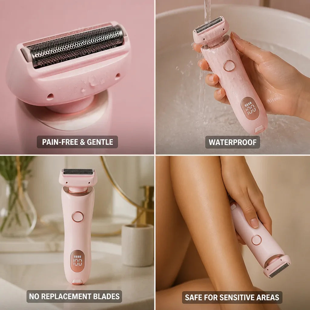 Electric Facial & Body Hair Remover Gentle Waterproof