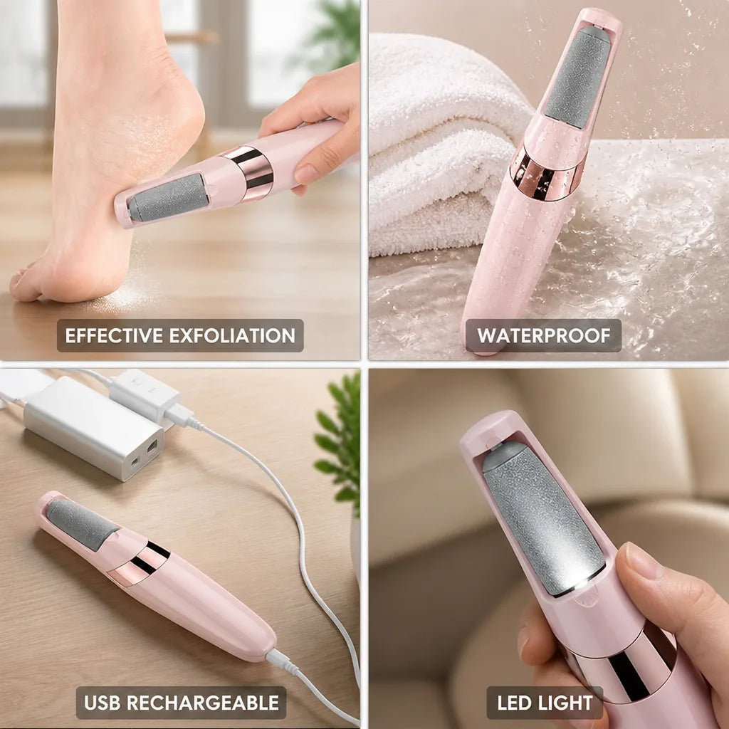 Electric Foot Callus Remover 360° Rotating Roller USB Rechargeable
