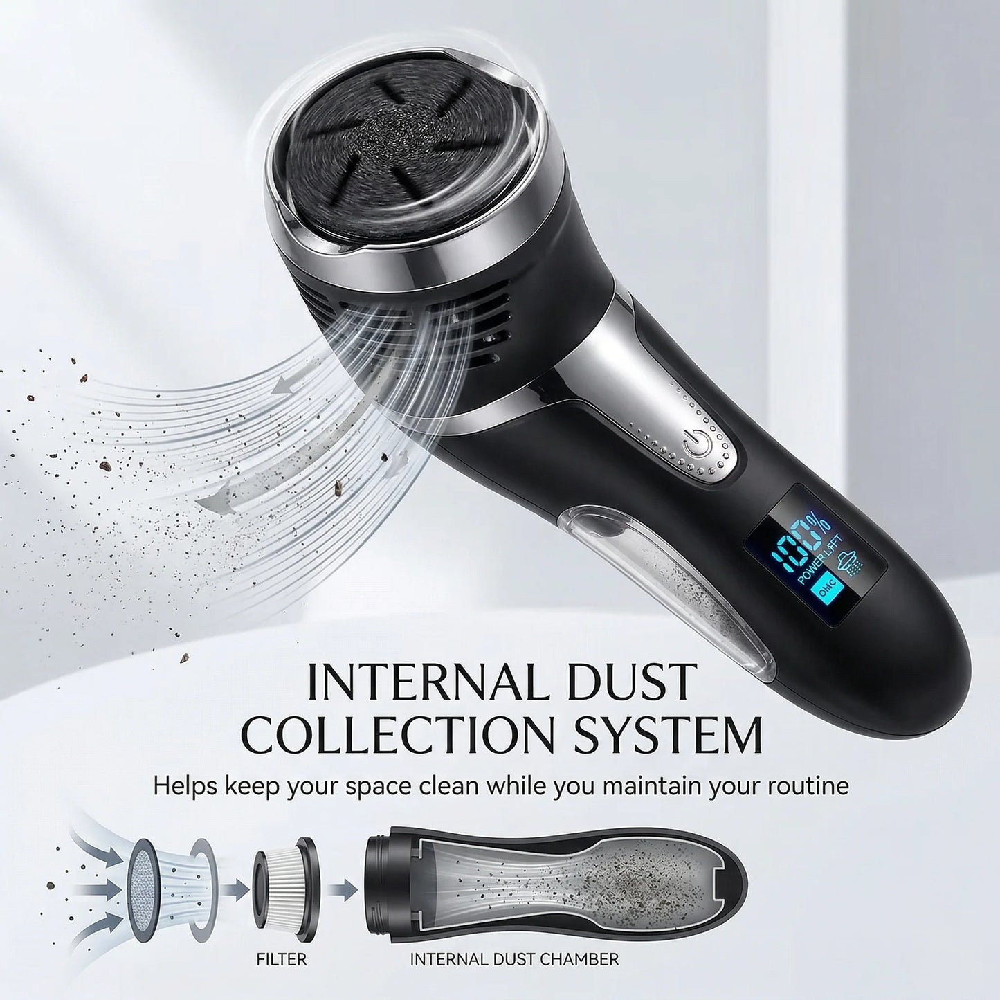 Electric Foot File Rechargeable Dust Collection Callus Removal