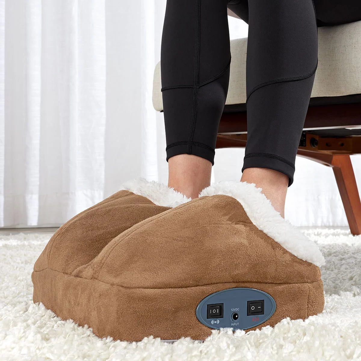 Electric Foot Massager Heated & Vibrating Fleece Lined
