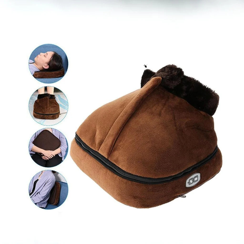 Electric Foot Massager Shiatsu Vibration & Heat Plush Lining