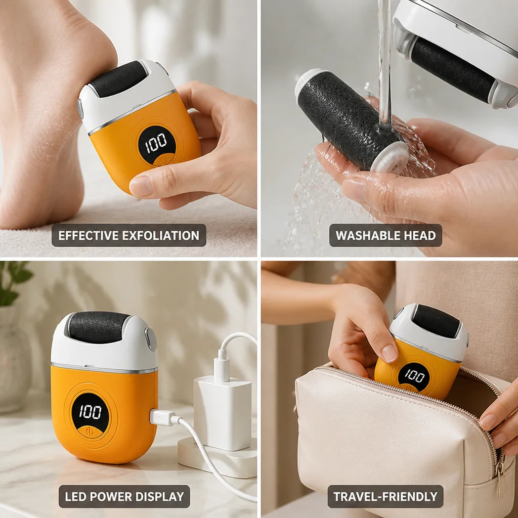 Electric Foot Smoother Detachable & Washable Head LED Display
