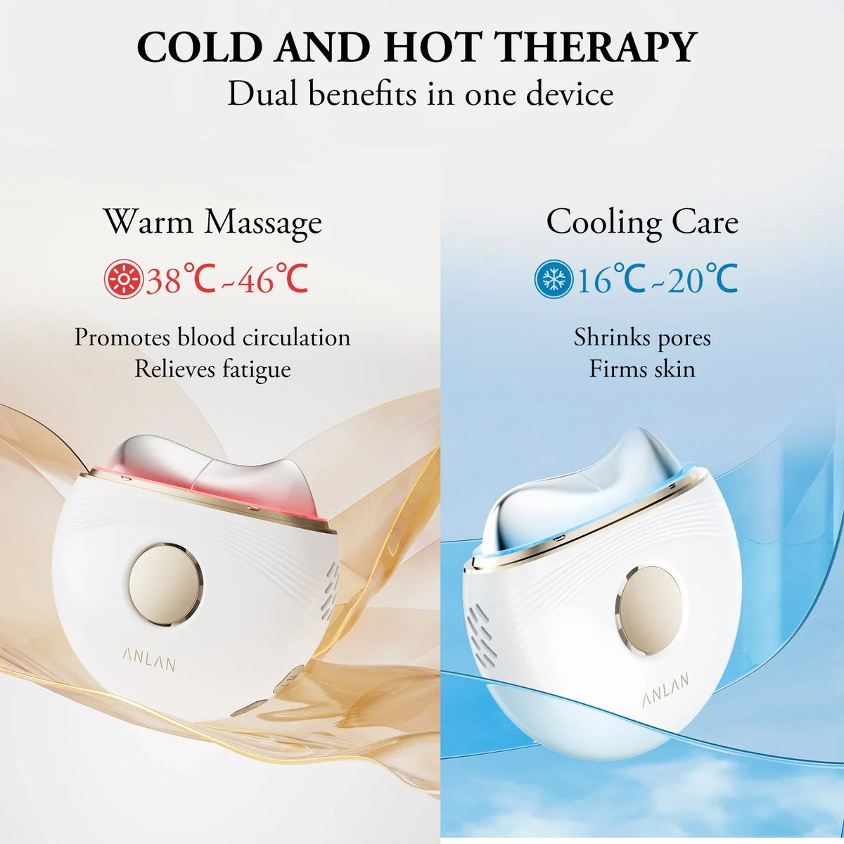 Electric Gua Sha Massager EMS Microcurrent 3-Color LED Hot/Cold