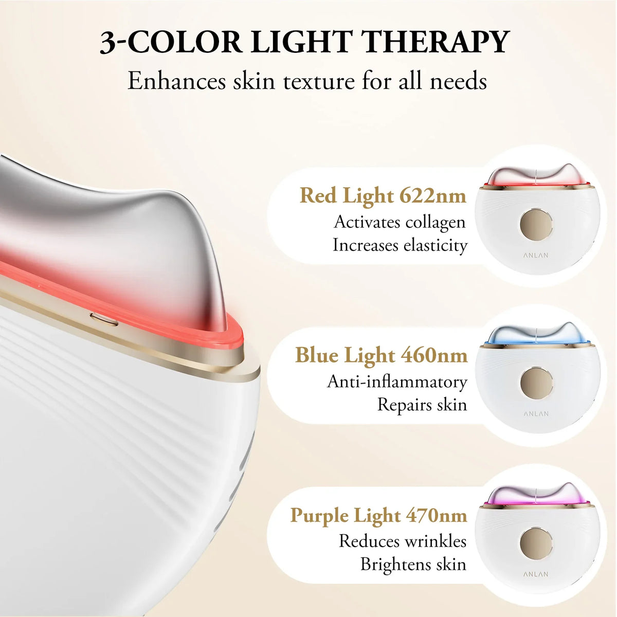 Electric Gua Sha Massager EMS Microcurrent 3-Color LED Hot/Cold