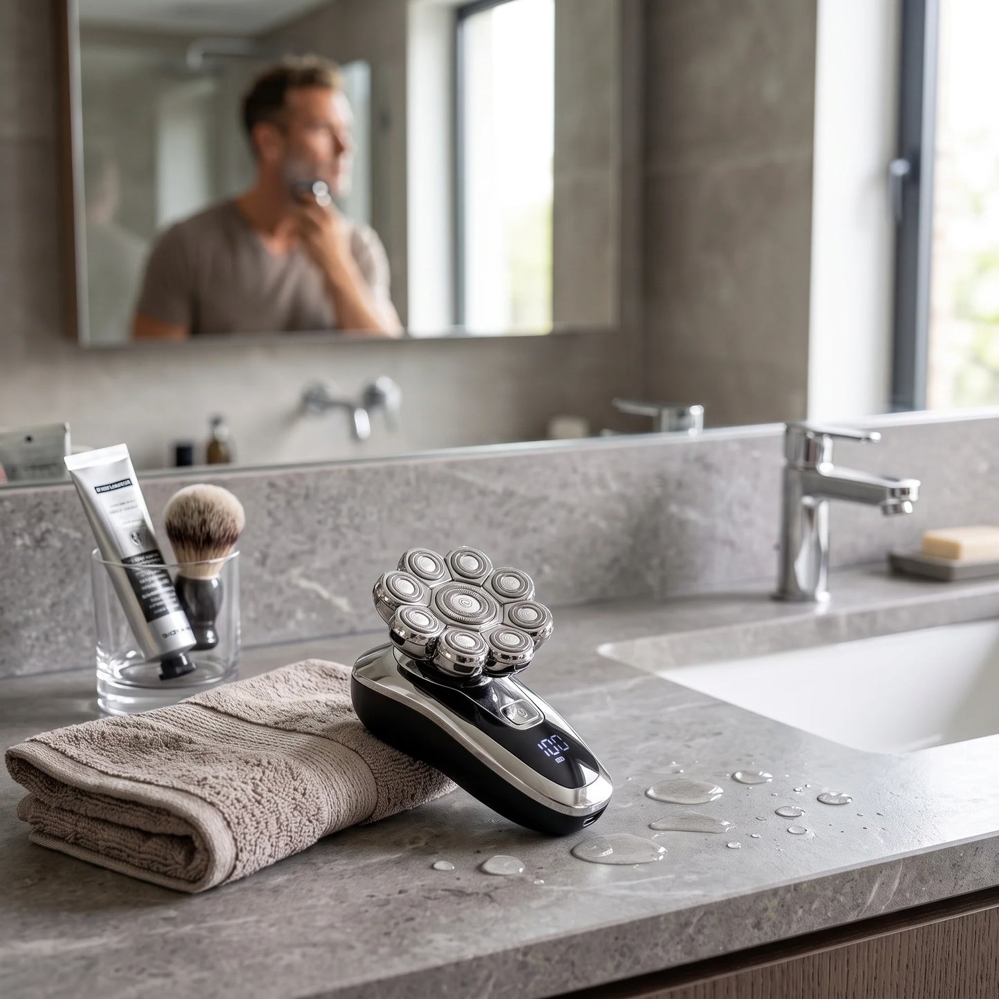 Electric Head Shaver 9-Head Rotary 5-in-1 Wet & Dry