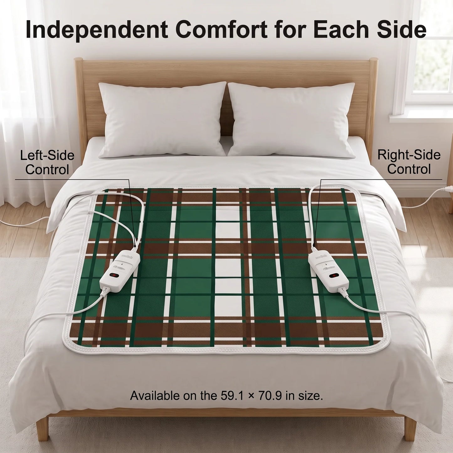 Electric Heated Underblanket Soft Fleece Two Heat Settings