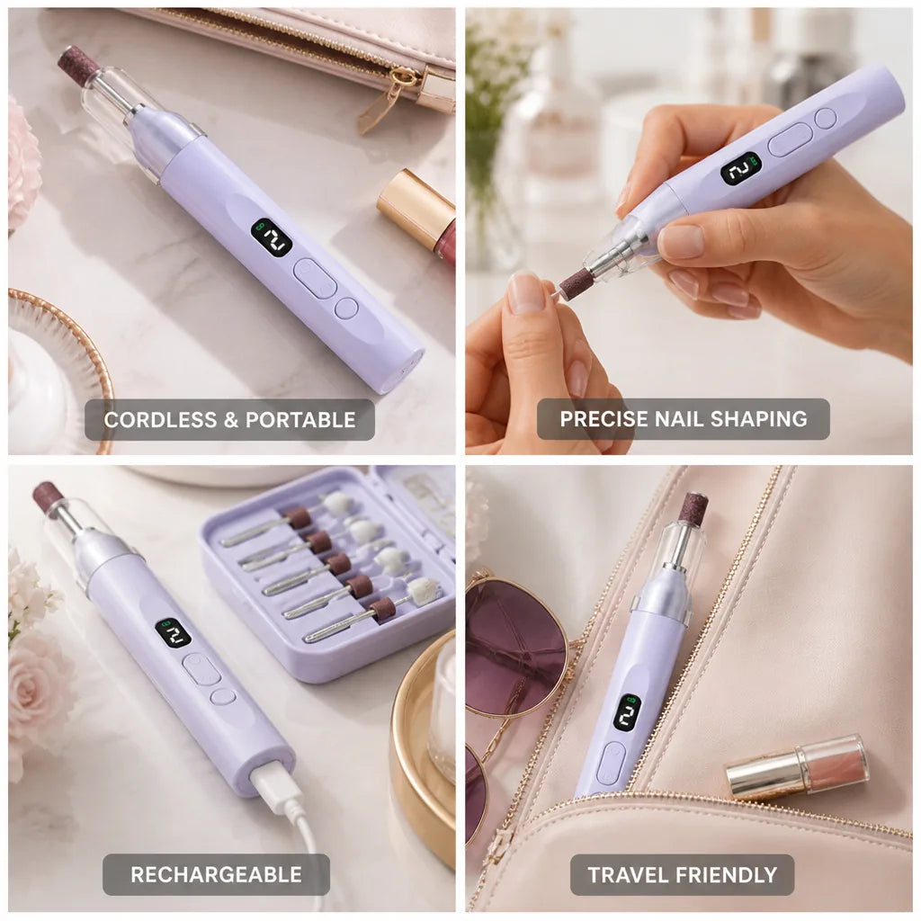 Electric Nail Drill Cordless & Portable Multiple Speeds