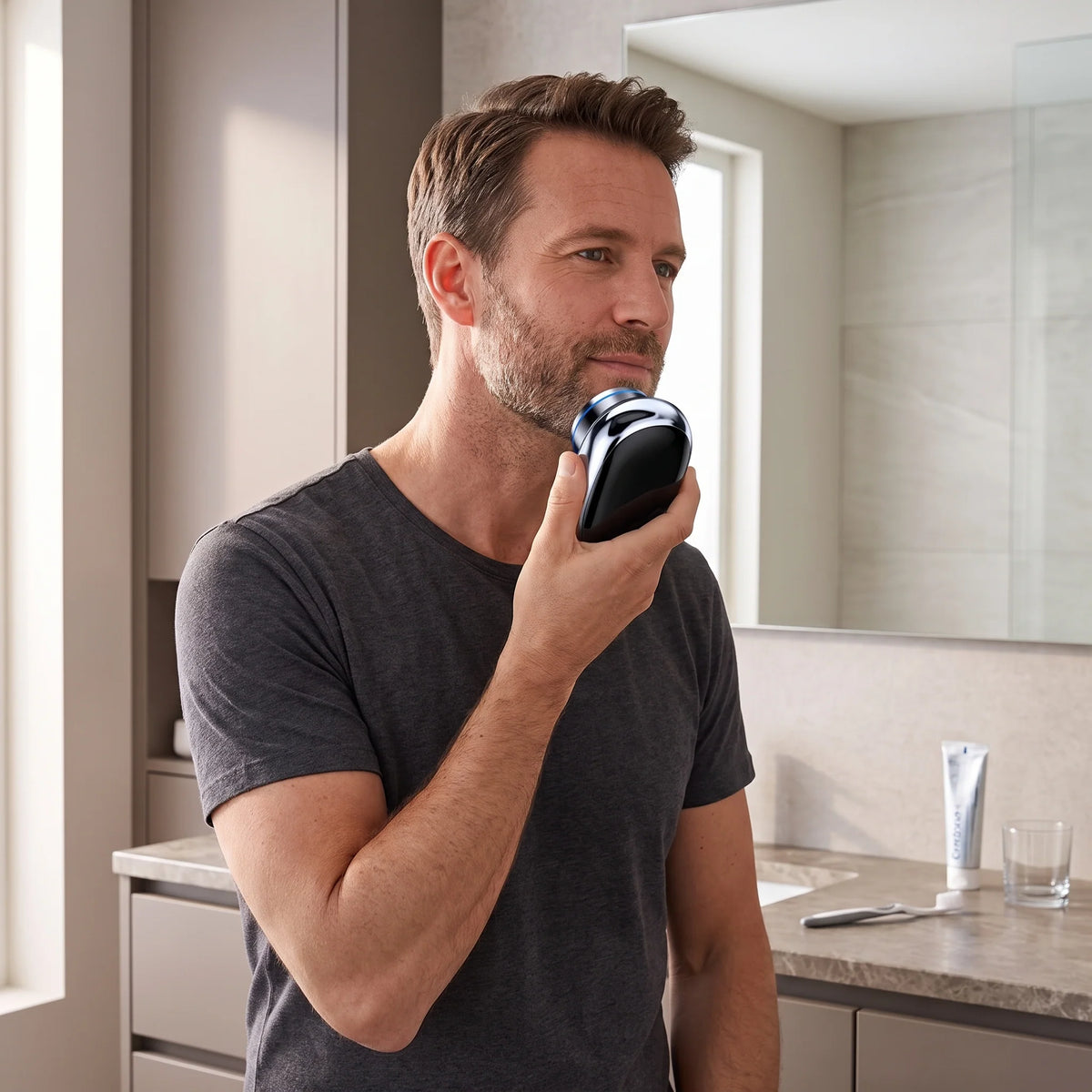 Electric Rotary Shaver Flexible Mesh Head Digital Display