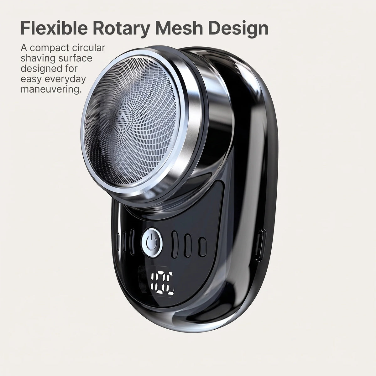 Electric Rotary Shaver Flexible Mesh Head Digital Display