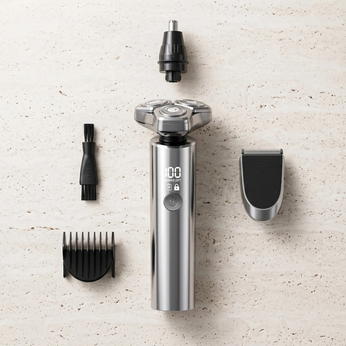 Electric Shaver 3-Head Magnetic Rotary Cordless Rechargeable