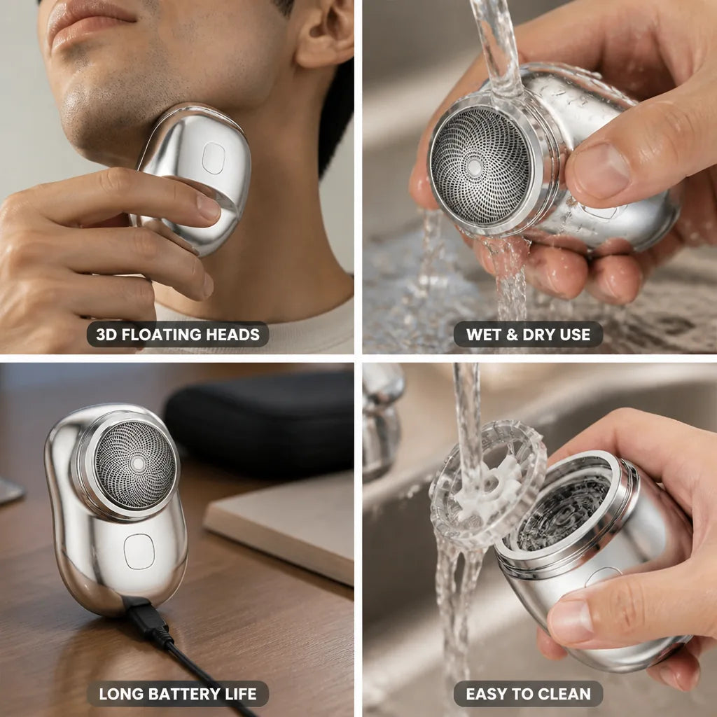 Electric Shaver 3D Floating Heads Waterproof 90-Minute Runtime