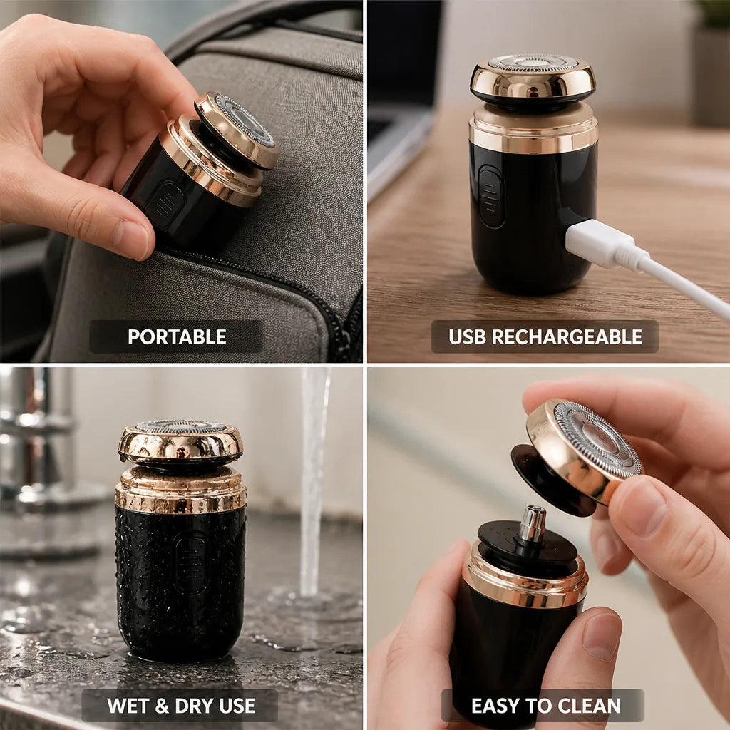 Electric Shaver Portable USB Rechargeable Wet & Dry