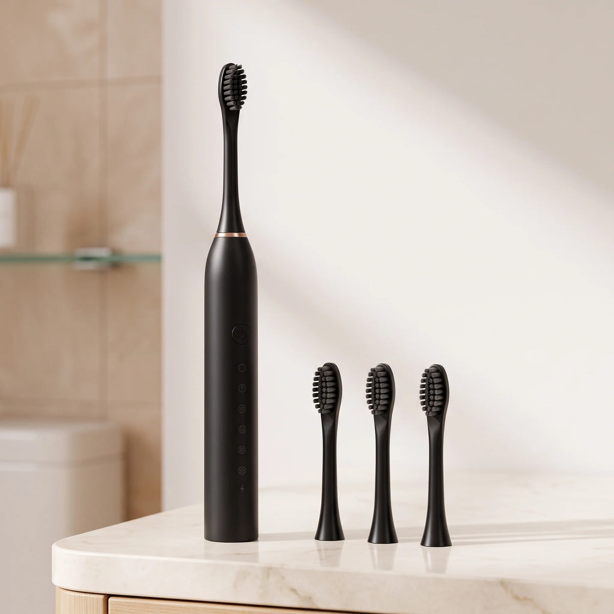 Electric Toothbrush Multi-Mode Sonic 4 Brush Heads Travel-Friendly