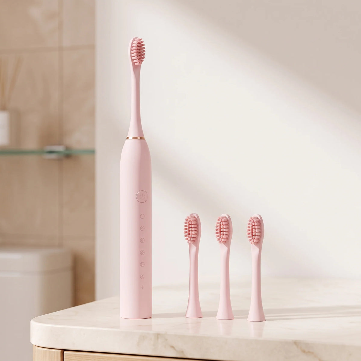 Electric Toothbrush Multi-Mode Sonic 4 Brush Heads Travel-Friendly