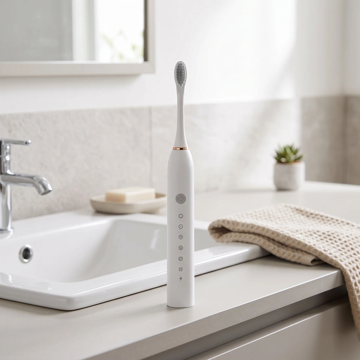 Electric Toothbrush Multi-Mode Sonic 4 Brush Heads Travel-Friendly