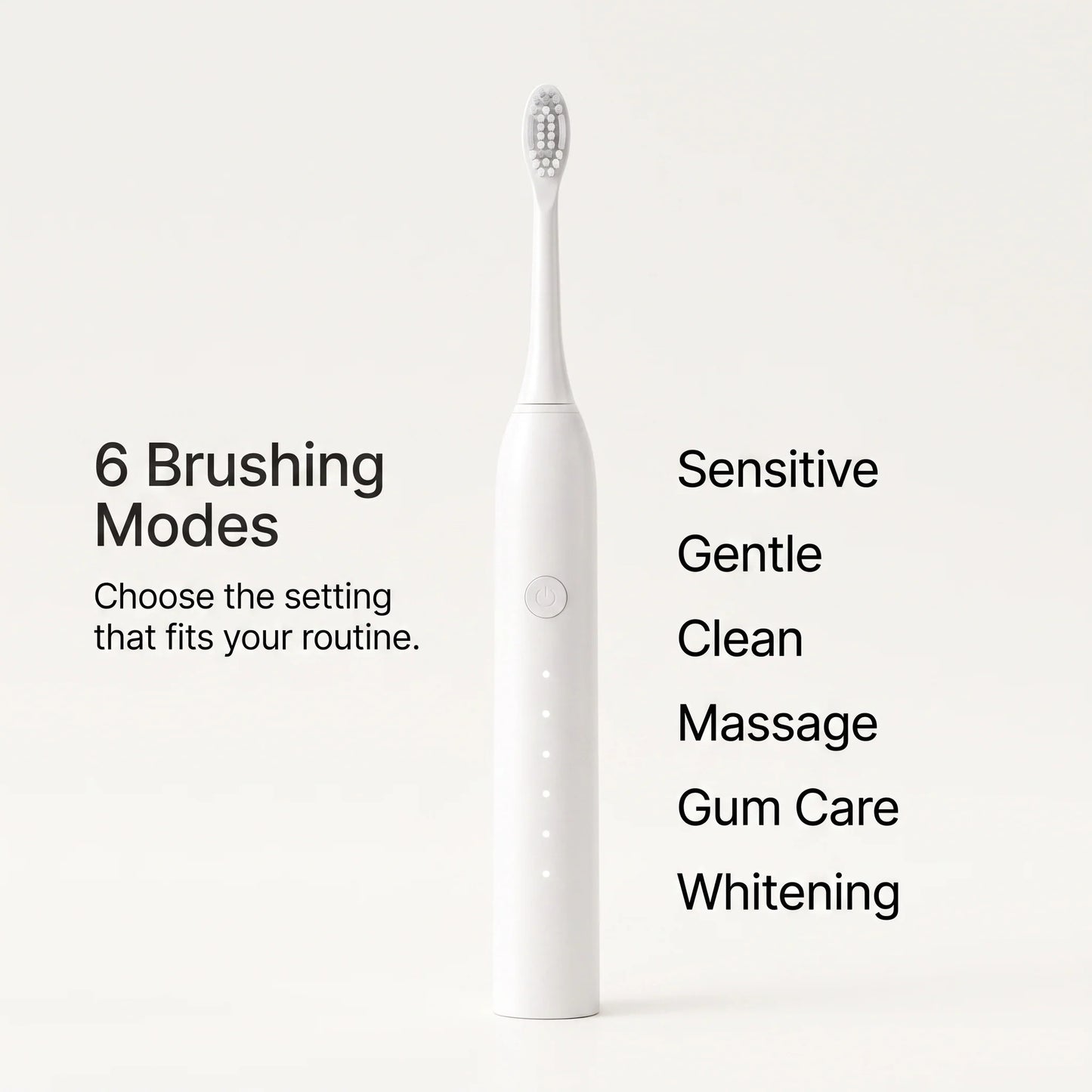 Electric Toothbrush Multi-Mode Sonic 4 Brush Heads Travel-Friendly