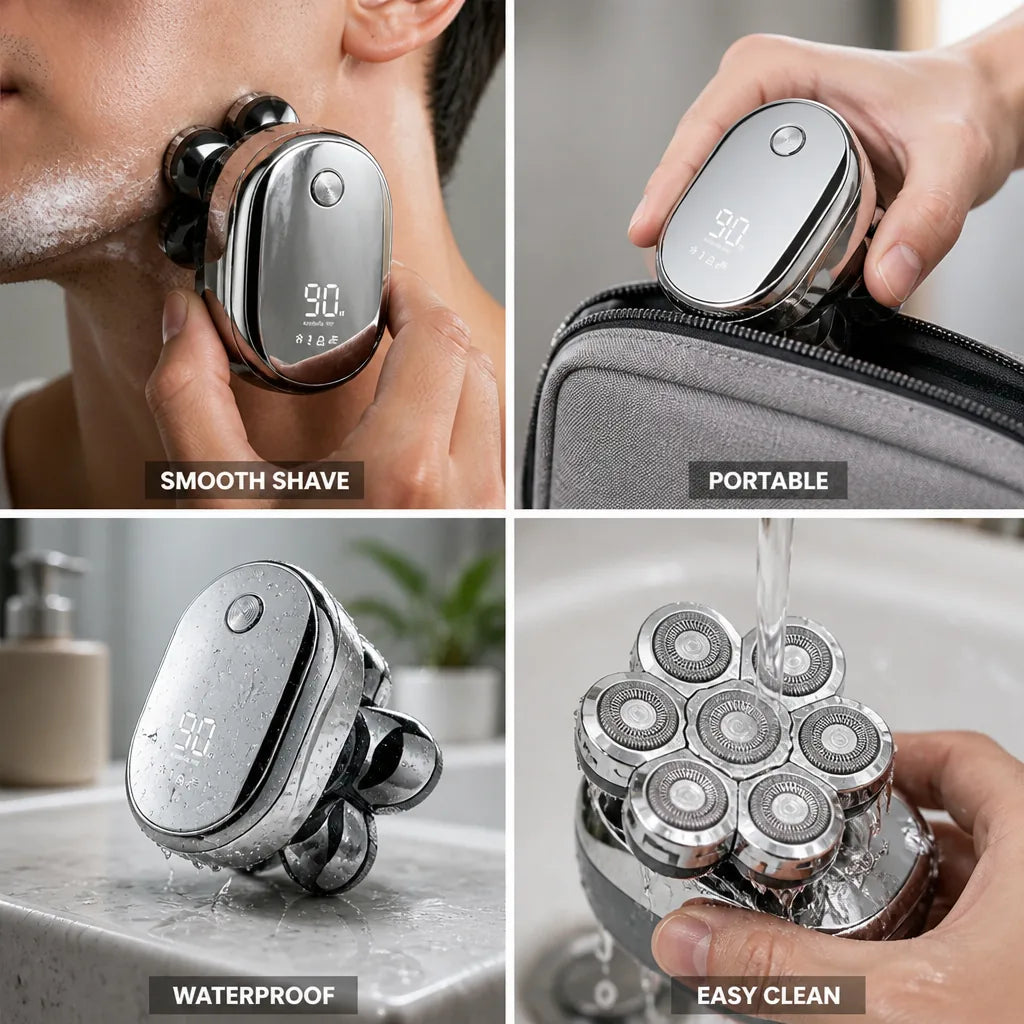 Electric Trimmer 6-in-1 Waterproof Stainless Steel Blades