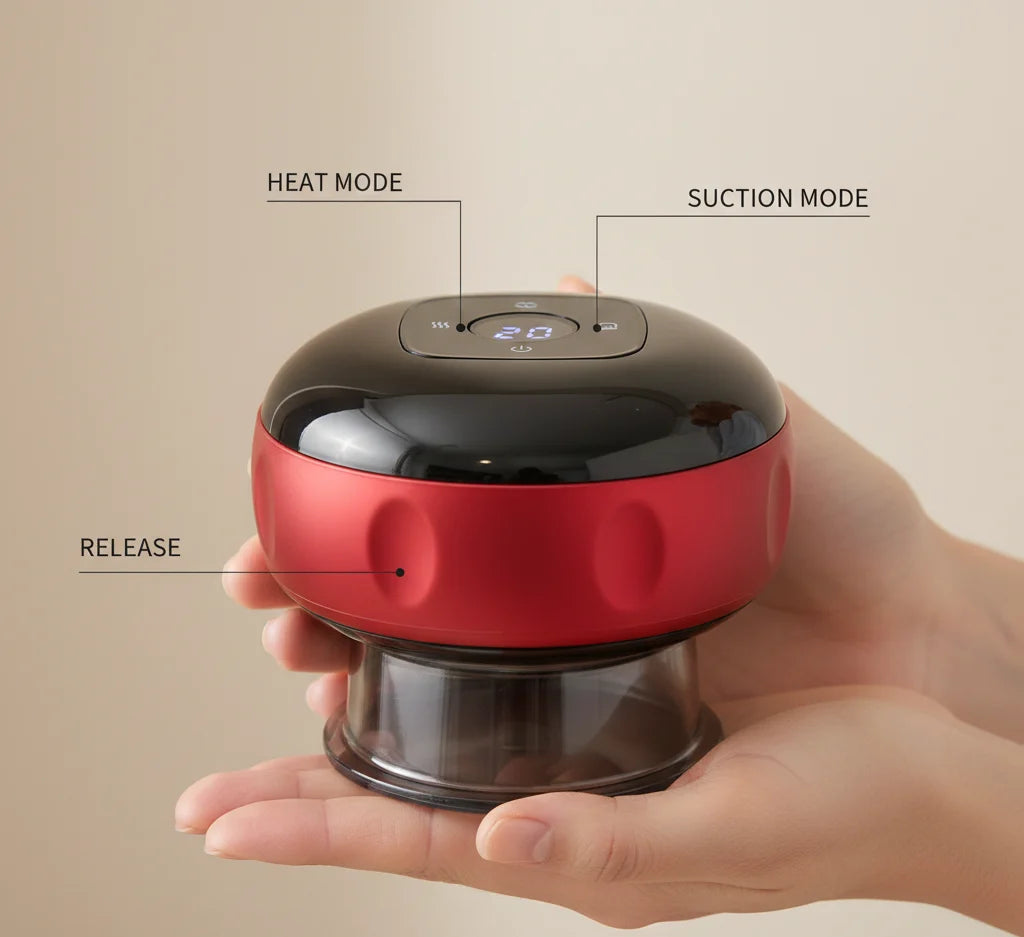 Electronic Cupping Massager Cordless Red Light Therapy