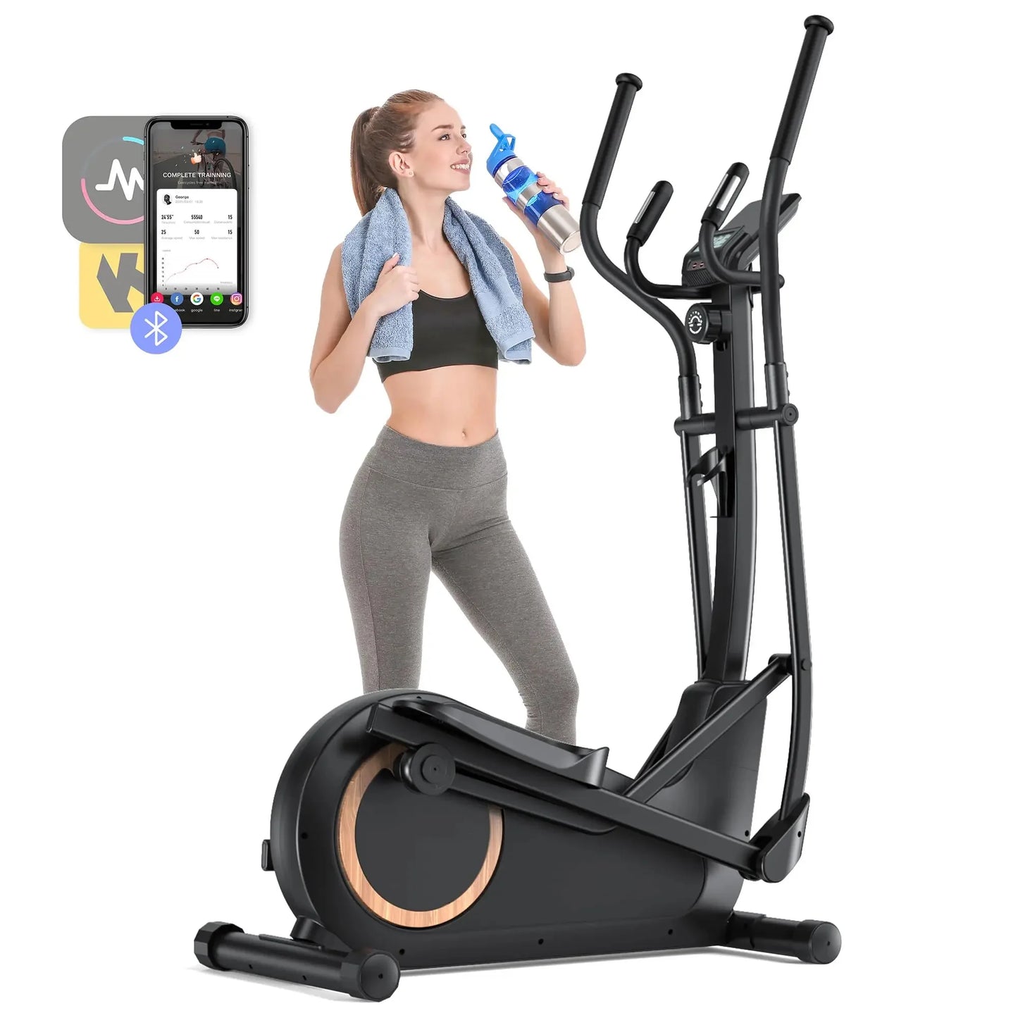 Elliptical Trainer 18.5-Inch Stride Ultra-Quiet Magnetic Resistance