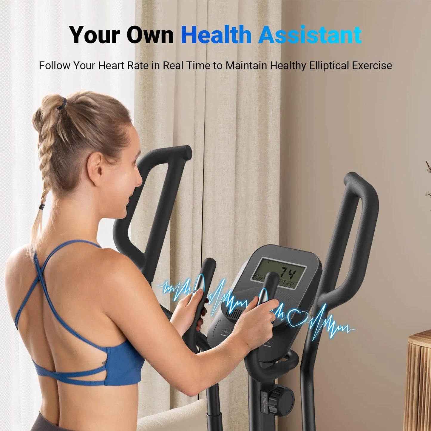 Elliptical Trainer 18.5-Inch Stride Ultra-Quiet Magnetic Resistance