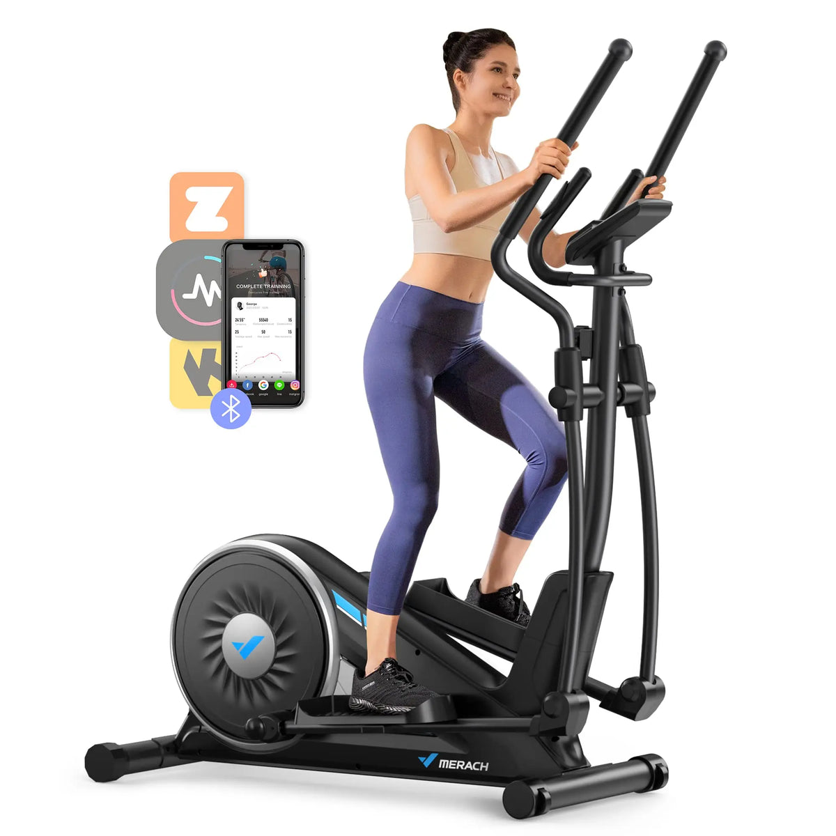 Elliptical Whisper-Quiet Magnetic Resistance 15.5-Inch Stride