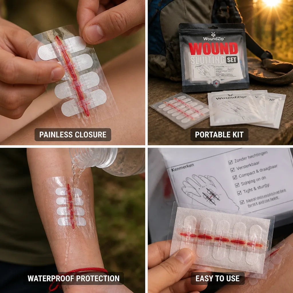 Emergency Wound Closure Kit Painless & Portable 26 Piece