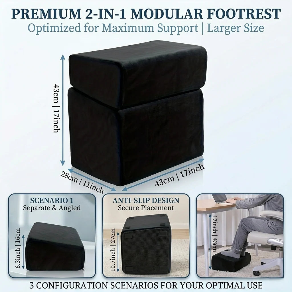 Ergonomic Foot Rest 3-Level Adjustable Posture Support