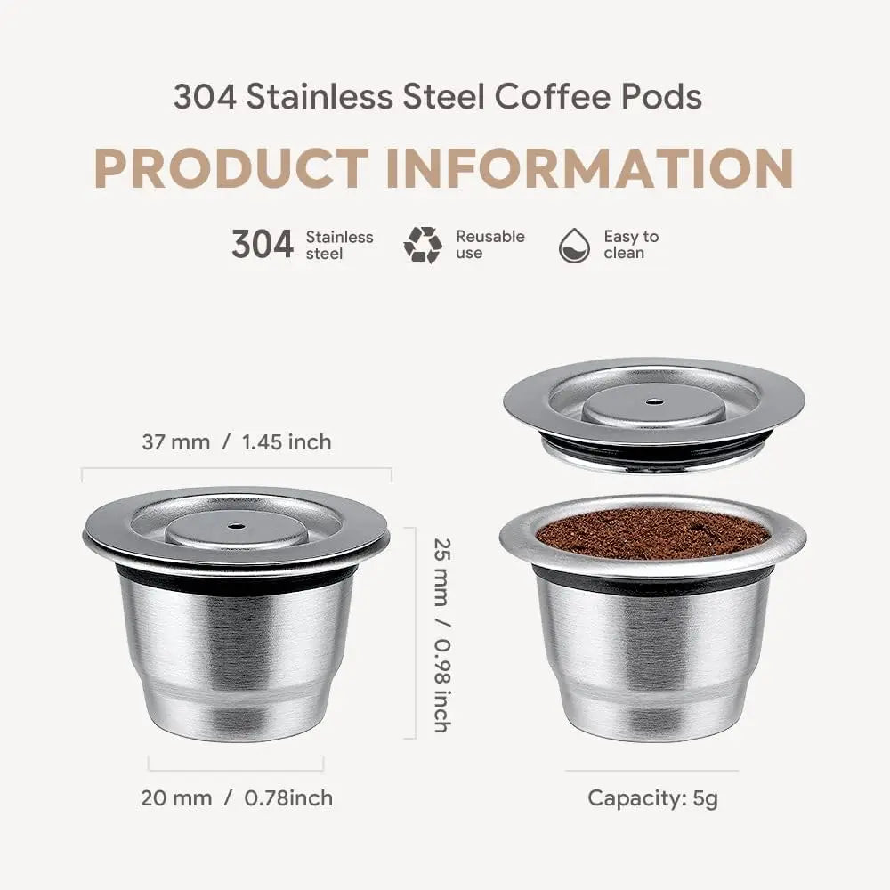 Espresso Capsules Stainless Steel Crema Set of 3