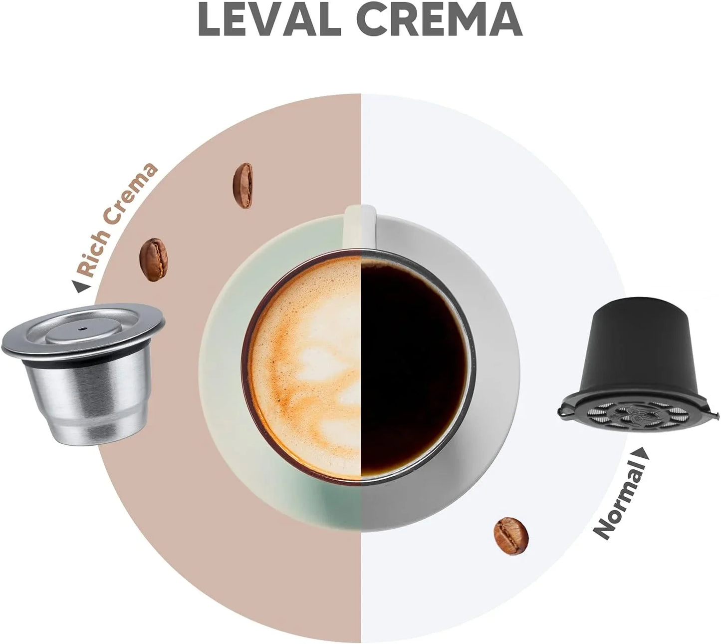 Espresso Capsules Stainless Steel Crema Set of 3