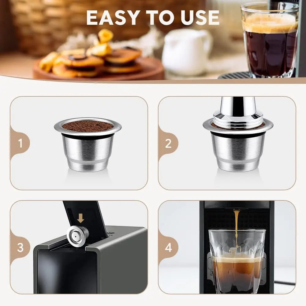 Espresso Capsules Stainless Steel Crema Set of 3