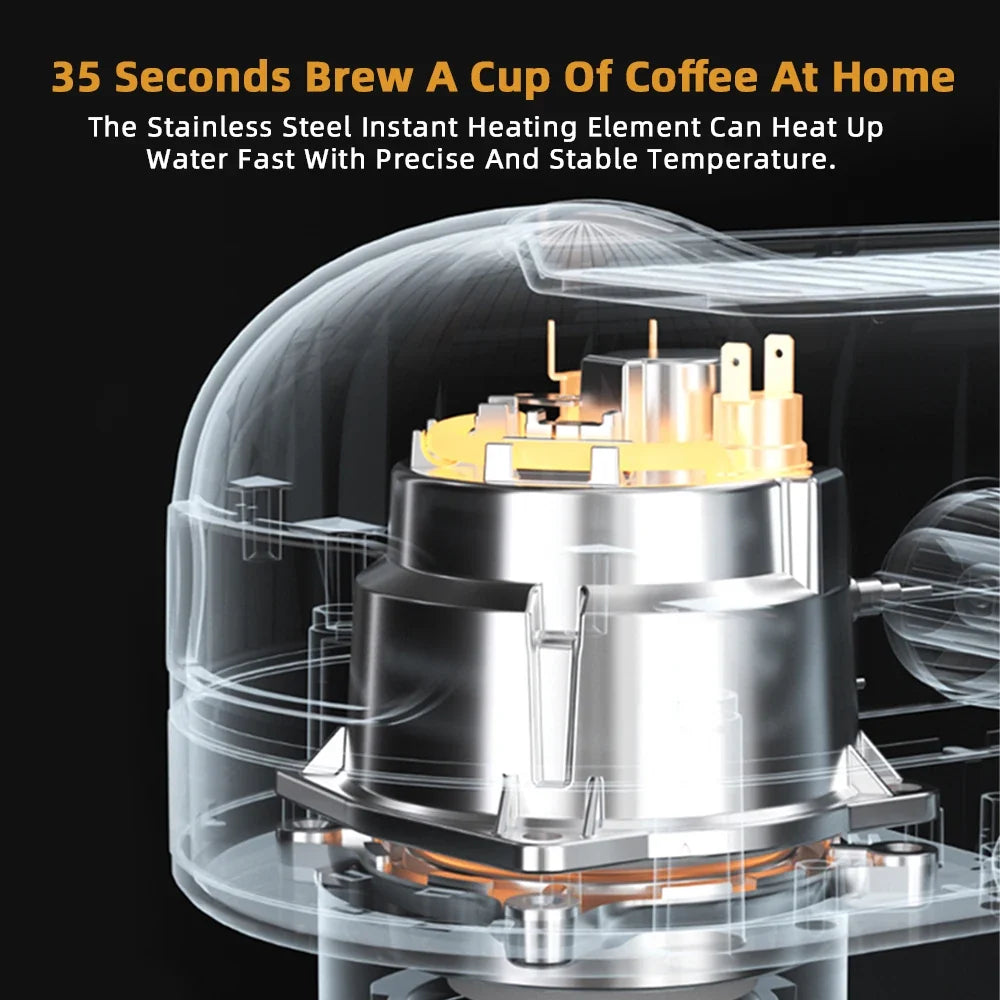 Espresso Machine 20-Bar Extraction Steam Frother Removable Base