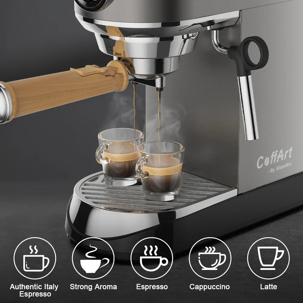 Espresso Machine 20-Bar Extraction Steam Frother Removable Base