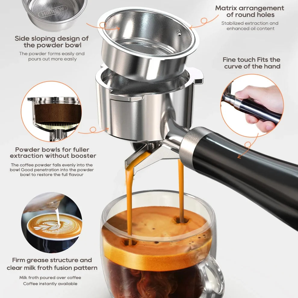 Espresso Machine 20-Bar Pump & Steam Wand