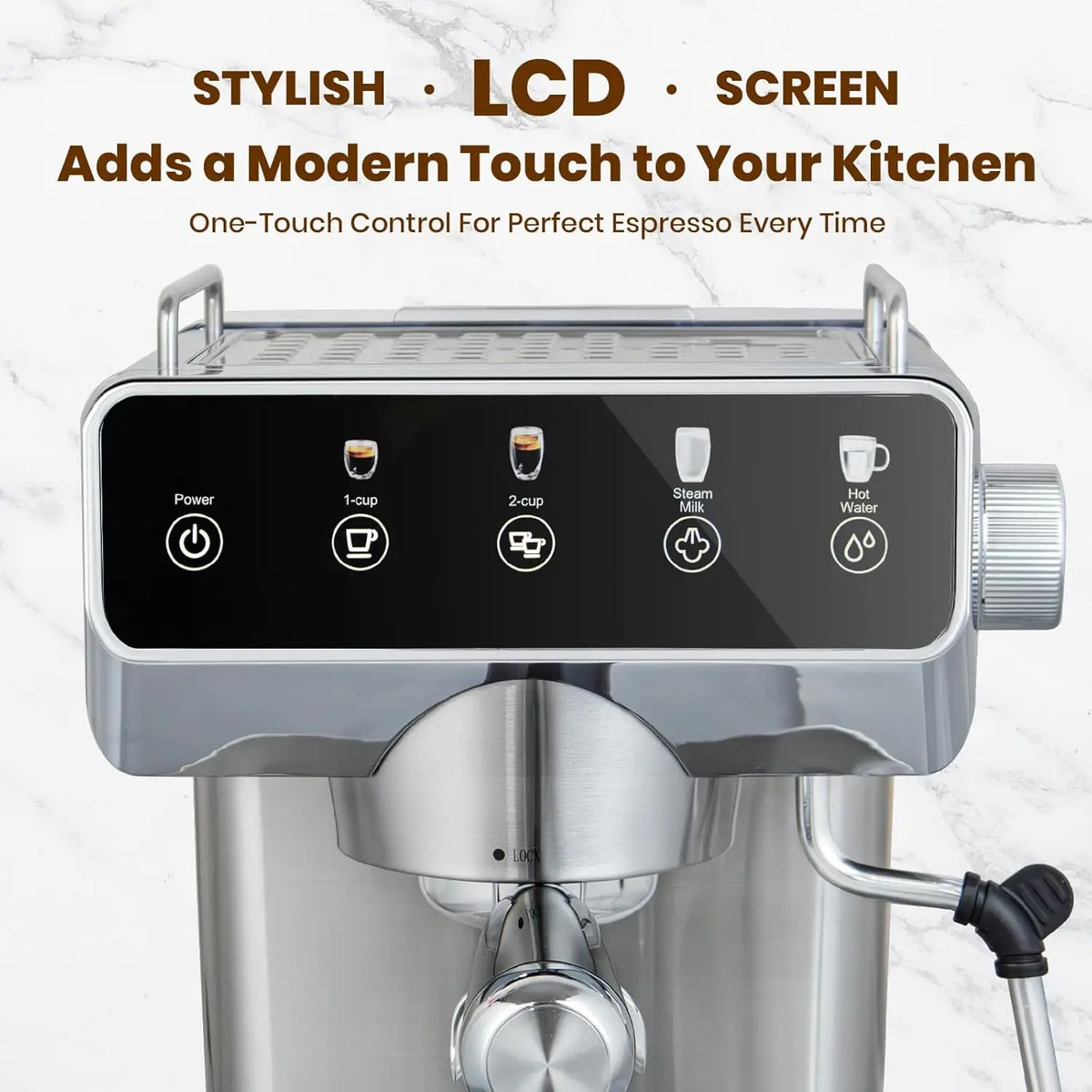 Espresso Machine 20-Bar Steam Wand 51oz Tank