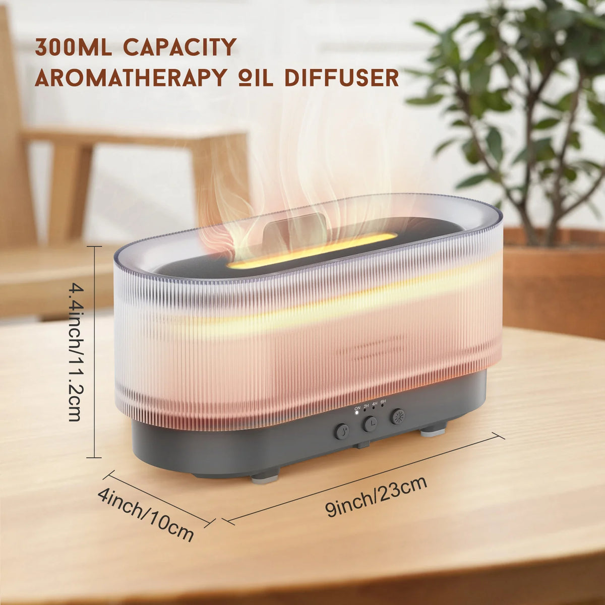 Essential Oil Diffuser Flame-Effect LED & Ultrasonic Mist