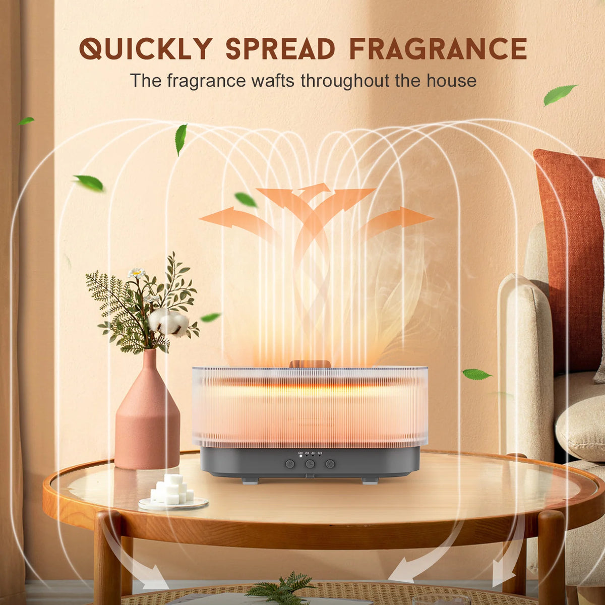Essential Oil Diffuser Flame-Effect LED & Ultrasonic Mist
