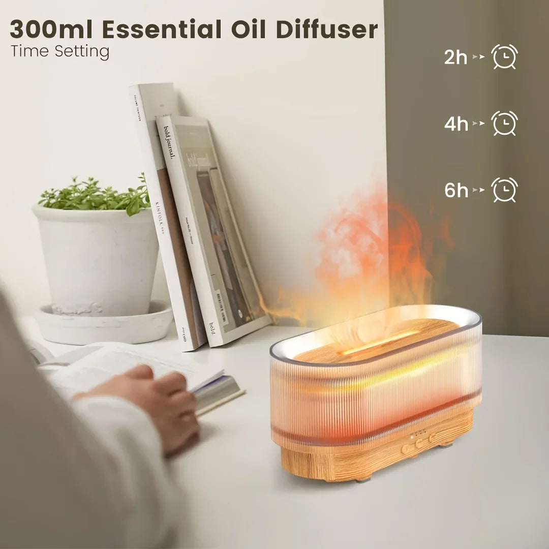 Essential Oil Diffuser Flame-Effect LED & Ultrasonic Mist
