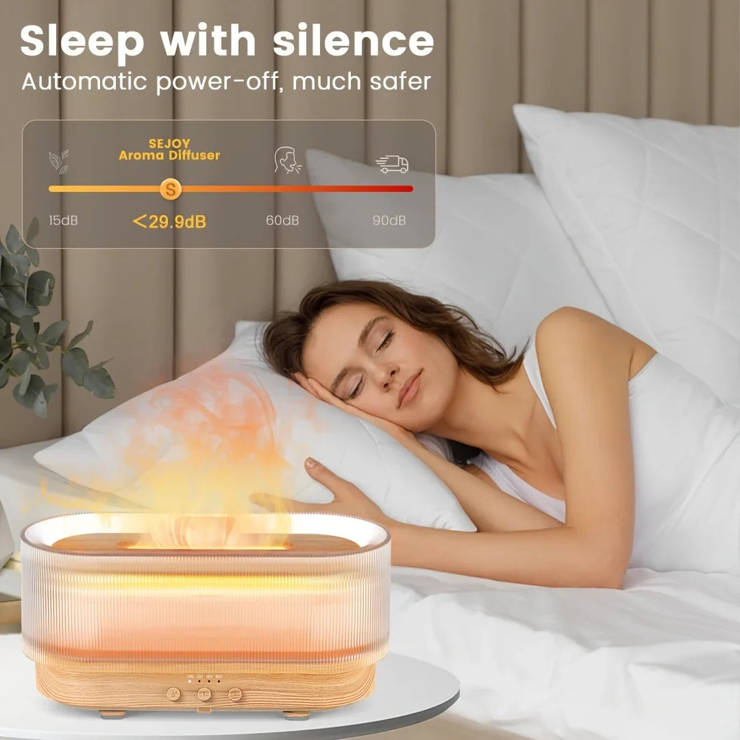 Essential Oil Diffuser Flame-Effect LED & Ultrasonic Mist