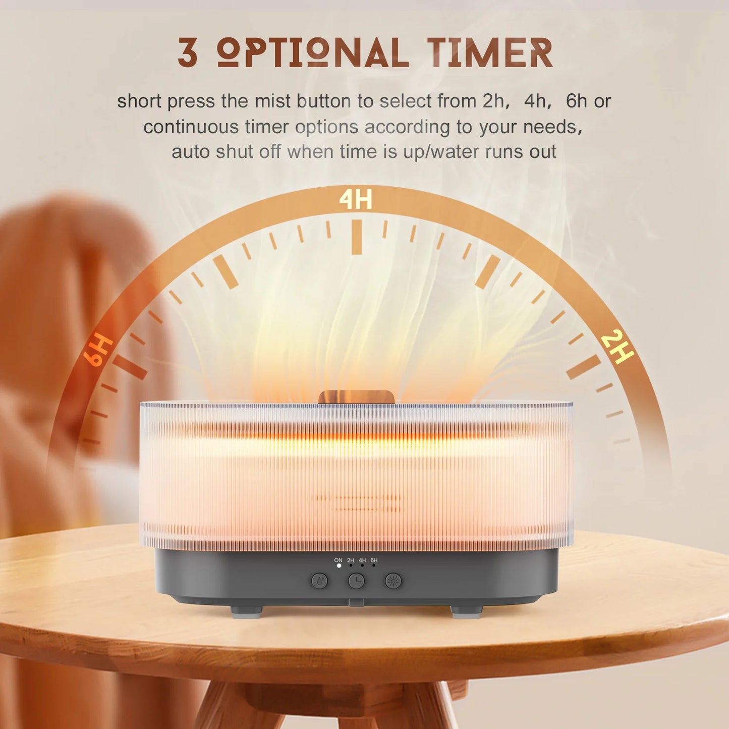 Essential Oil Diffuser Flame-Effect LED & Ultrasonic Mist