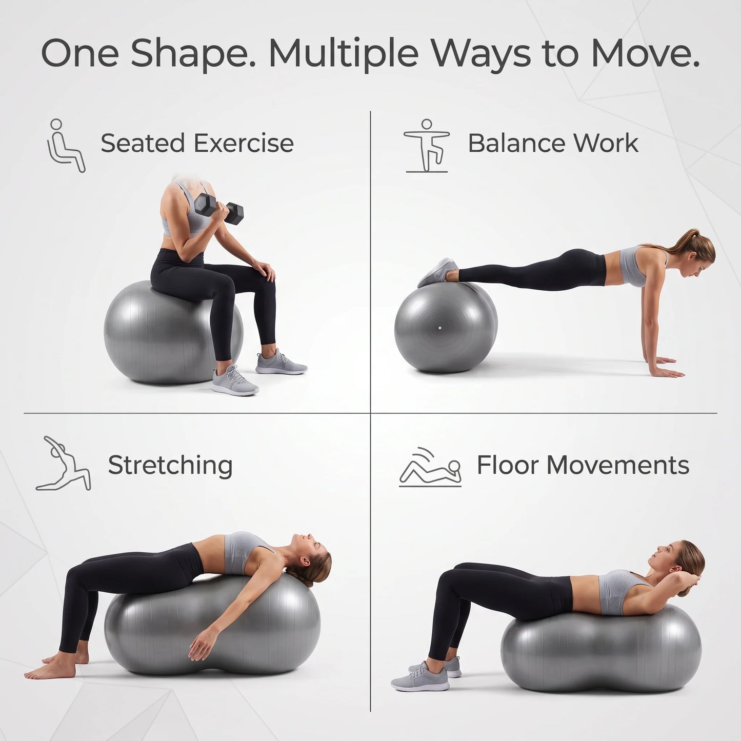 Exercise Ball Peanut Shape Pump Included