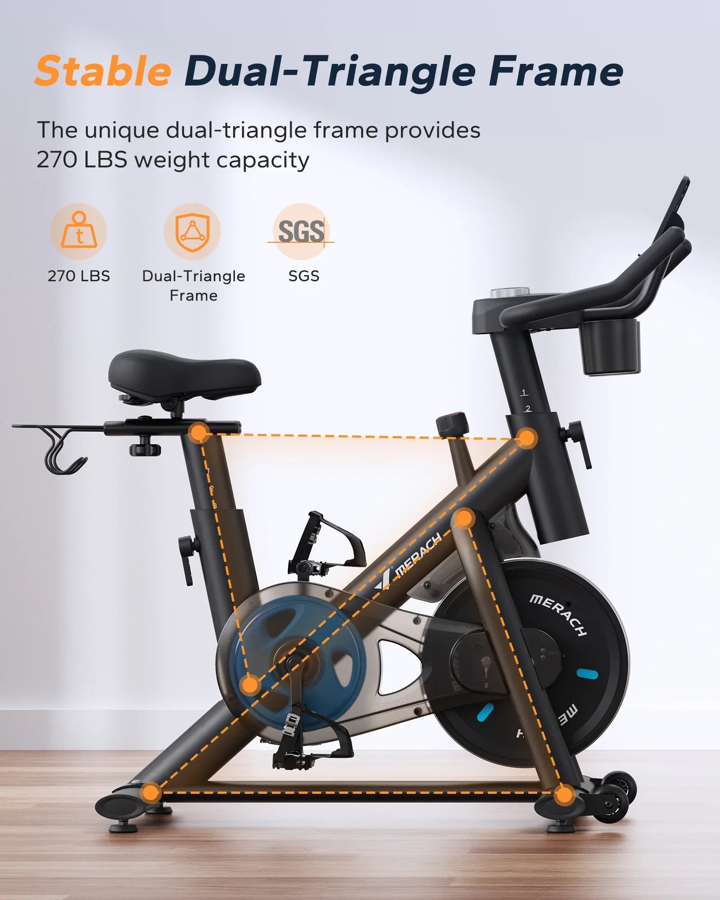Exercise Bike Magnetic Resistance Ultra-Quiet & App-Connected