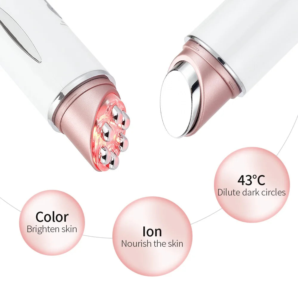 Eye & Face Massager Microcurrent 3-Color LED 43°C Heat
